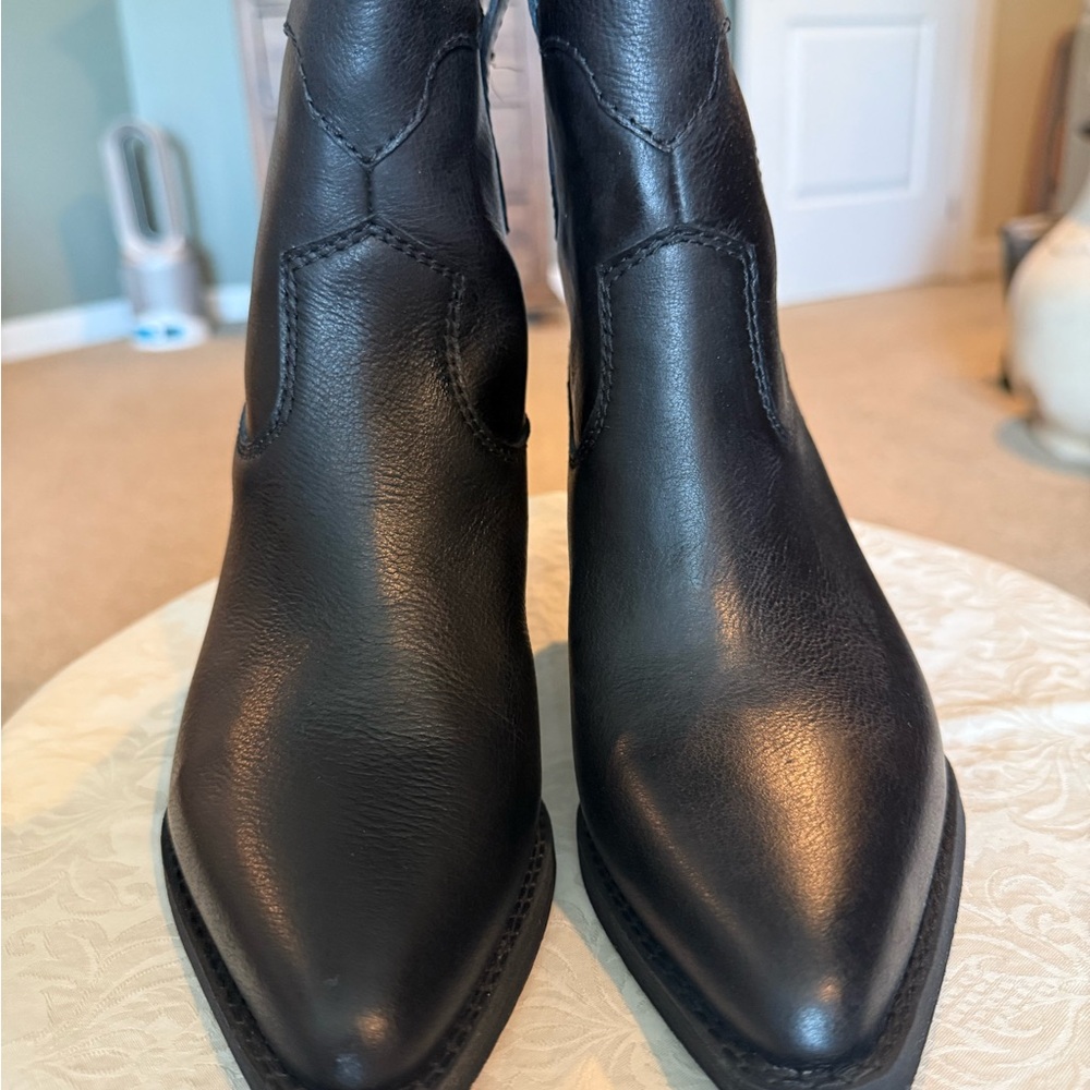 Black Leather Ankle Boots